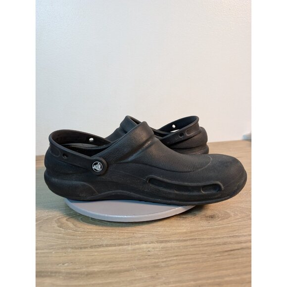 Crocs Sandal Womens 11 Black Slingback Bistro Clog Work Chef Shoe Anti Slip - Picture 8 of 10